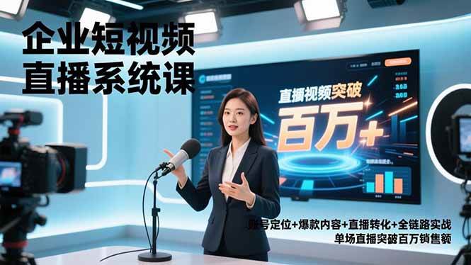 （16878期）企业短视频直播系统课，账号定位+爆款内容+直播转化+全链路实战，单场直播突破百万销售额-来友网创