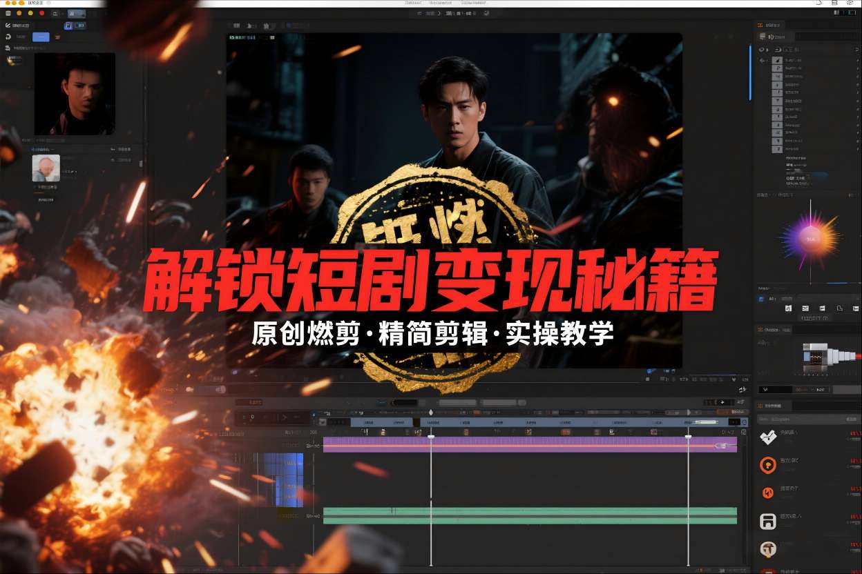 短剧拉新之原创燃剪精简剪辑实操课，解锁短剧变现秘籍-来友网创