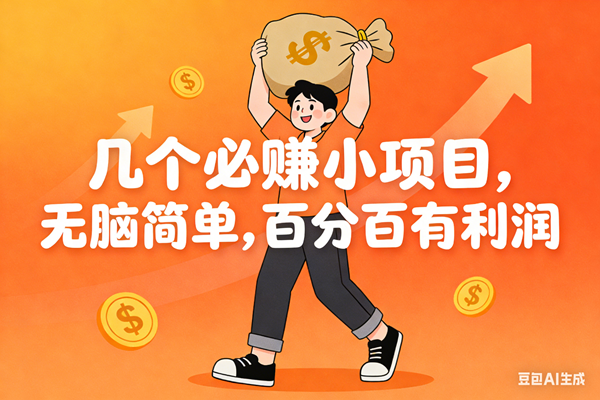 （16918期）几个必赚小项目，无脑简单，百分百有利润，副业首选，日入200+-来友网创