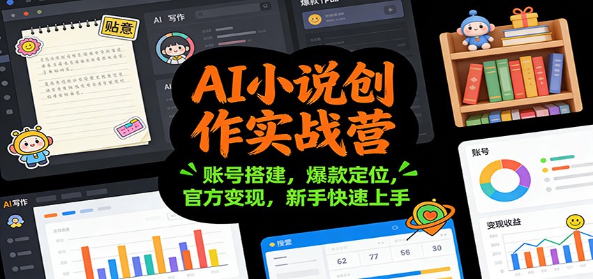 AI小说创作实战营：账号搭建，爆款定位，官方变现，新手快速上手-来友网创
