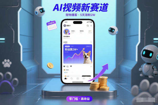 AI视频新赛道，宠物播客仅注册5天涨粉2W，收益非常可观-来友网创