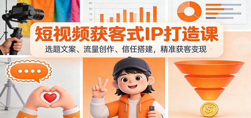 短视频获客式IP打造课：选题文案、流量创作、信任搭建，精准获客变现-来友网创