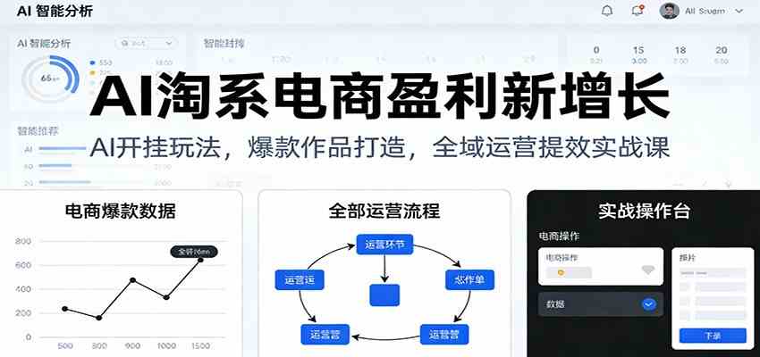 AI淘系电商盈利新增长，AI开挂玩法，爆款作品打造，全域运营提效实战课-来友网创