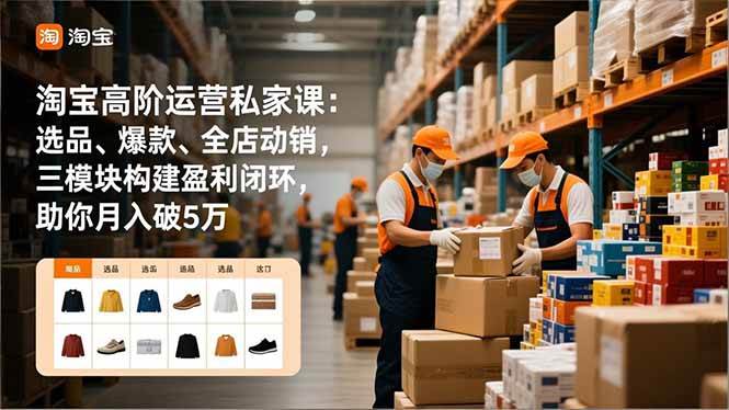 （16934期）淘宝高阶运营私家课：选品、爆款、全店动销，三模块构建盈利闭环，助你月入破5万（更新12月）-来友网创