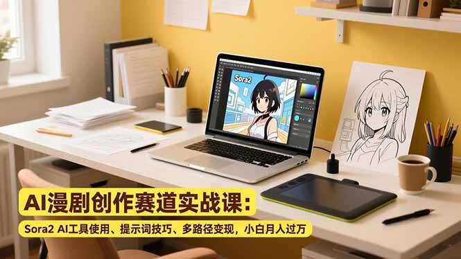 （16936期）AI漫剧创作赛道实战课：Sora2 AI工具使用、提示词技巧、多路径变现，小白月入过万-来友网创