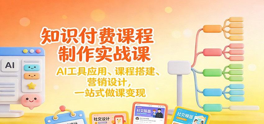 知识付费课程制作实战课：AI工具应用 、课程搭建、营销设计，一站式做课变现-来友网创