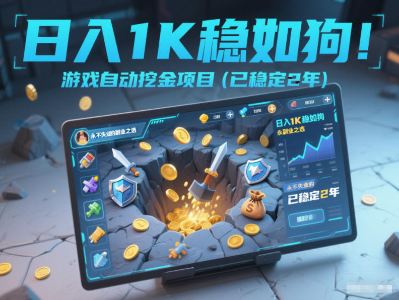 日入1K稳如狗！游戏自动挖金项目（已稳定2年），永不失业的副业之选【揭秘】-来友网创