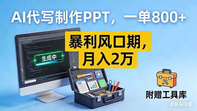 （16967期）AI代写制作PPT，一单800+， 暴利风口期，月入2万【附工具】-来友网创