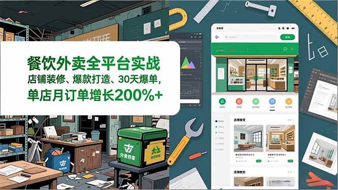 （16978期）餐饮外卖全平台实战，店铺装修、爆款打造、30天爆单，手把手教学，单店月订单增长200%+-来友网创