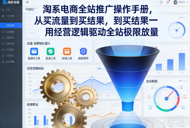淘系电商全站推广操作手册，从买流量到买结果一用经营逻辑驱动全站极限放量-来友网创