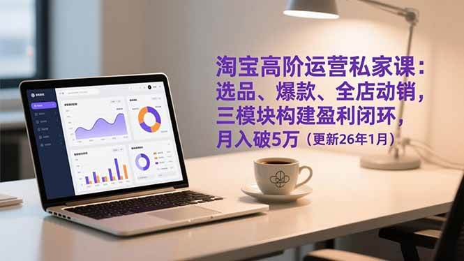 （17016期）淘宝高阶运营私家课：选品、爆款、全店动销，三模块构建盈利闭环，月入破5万（更新26年1月）-来友网创