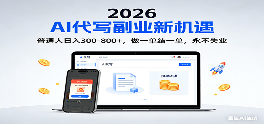 2026 副业首选！AI 代写日入 300-800，普通人0门槛，做一单结一单！-来友网创
