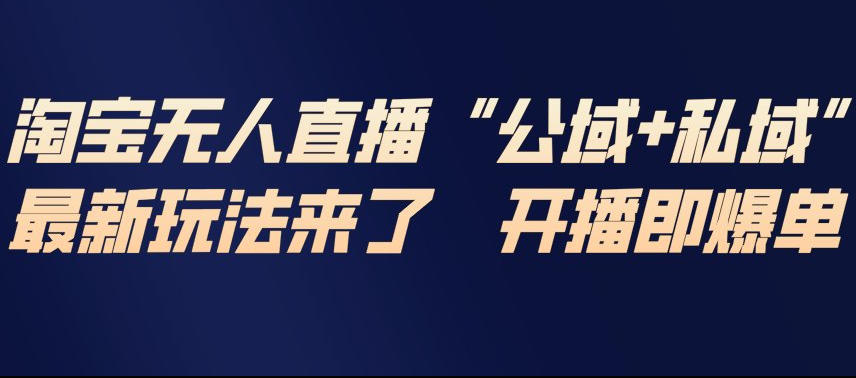 淘宝无人直播完整教程，公试+私域，最新玩法来了，开播即爆单-来友网创