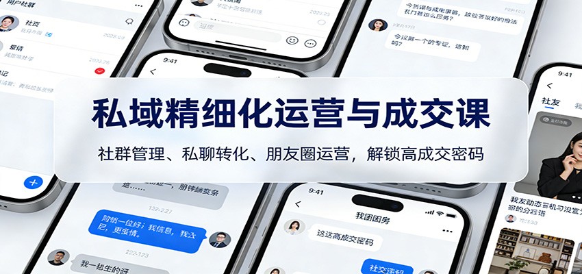 私域精细化运营与成交课：社群管理、私聊转化、朋友圈运营，解锁高成交密码-来友网创