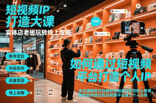 短视频ip打造大课，实体店老板玩转线上攻略-来友网创