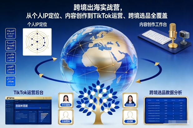 跨境出海实战营，从个人IP定位、内容创作到TikTok运营、跨境选品全覆盖-来友网创