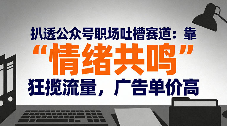 扒透公众号职场吐槽赛道：靠“情绪共鸣”狂揽流量，广告单价高-来友网创