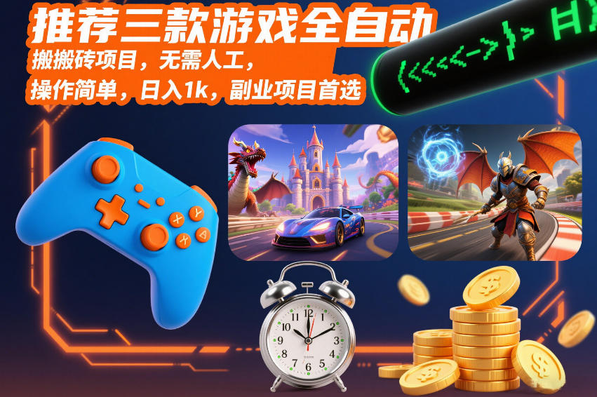 推荐三款游戏全自动搬砖项目，无需人工，操作简单，日入1k，副业项目首选【揭秘】-来友网创