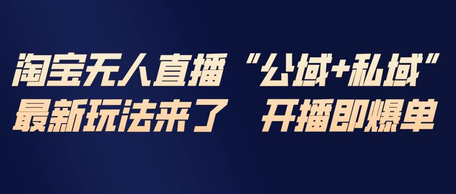 （17098期）淘宝无人直播最新玩法，包含私域和公域两种玩法-来友网创