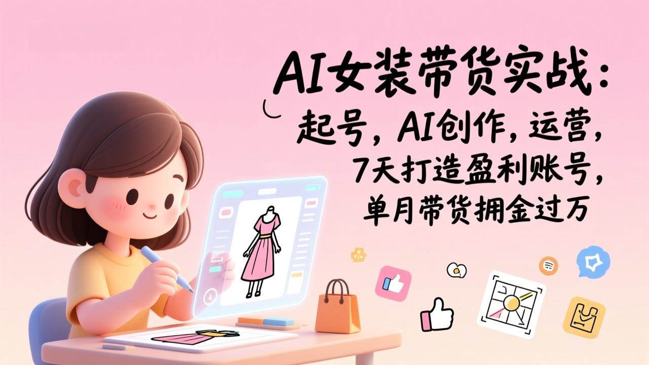 （17117期）AI女装带货实战班（更新）：起号，AI创作，运营，7天打造盈利账号，单月带货佣金过万-来友网创