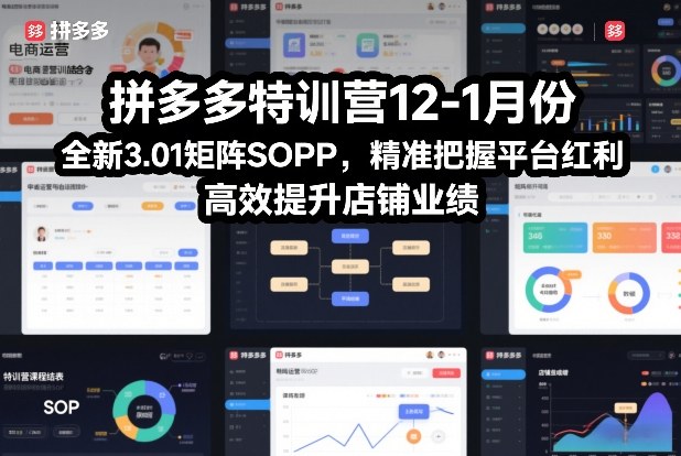拼多多特训营12-1月份，全新3.01矩阵Sop，精准把握平台红利，高效提升店铺业绩-来友网创