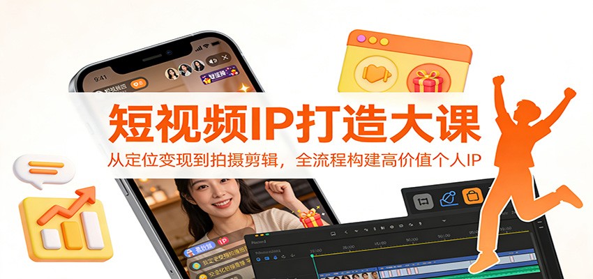 短视频IP打造大课：从定位变现到拍摄剪辑，全流程构建高价值个人IP-来友网创