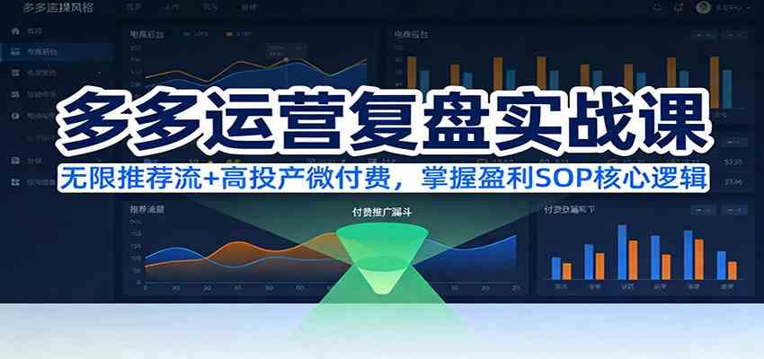 多多运营复盘实战课：无限推荐流+高投产微付费，掌握盈利SOP核心逻辑（更新）-来友网创