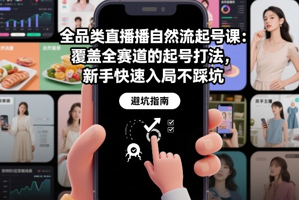 全品类直播自然流起号课：覆盖全赛道的起号打法，新手快速入局不踩坑-来友网创