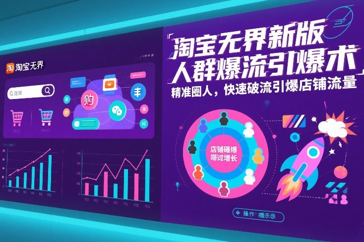 淘宝无界新版人群爆流引爆术，精准圈人，快速破流引爆店铺流量-来友网创