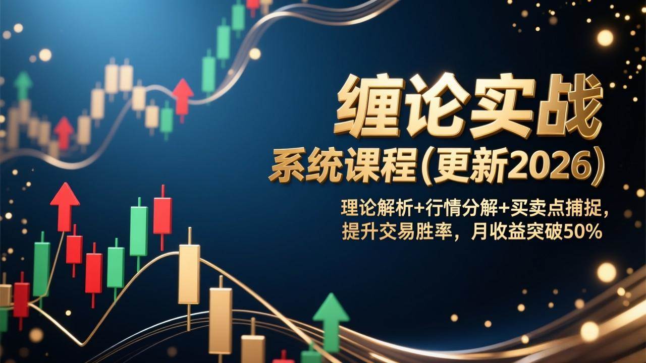 （17136期）缠论实战系统课程(更新2026)，理论解析+行情分解+买卖点捕捉，提升交易胜率，月收益突破50%-来友网创