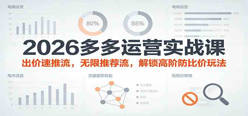 2026多多运营实战课：出价速推流，无限推荐流，解锁高阶防比价玩法（更新）-来友网创