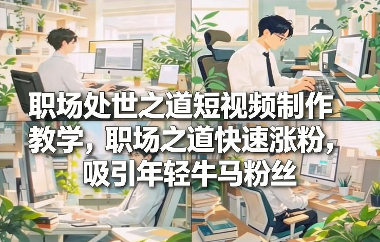 职场处世之道短视频制作教学，职场之道快速涨粉，吸引年轻牛马粉丝-来友网创