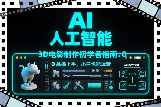 AI人工智能3D电影制作初学者指南：0基础上手，小白也能玩转-来友网创