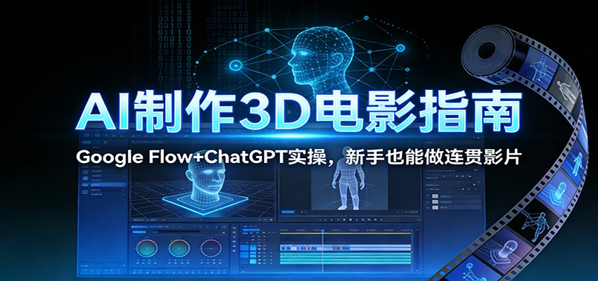 AI制作3D电影指南：Google Flow+ChatGPT实操，新手也能做连贯影片-来友网创