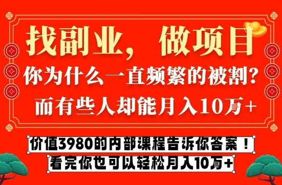 价值3980的网创内部课程，告诉你互联网创业月入10个W的秘密【揭秘】-来友网创