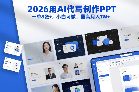 2026用AI代写制作PPT，一单8张+，小白可做，最高月入1W+-来友网创