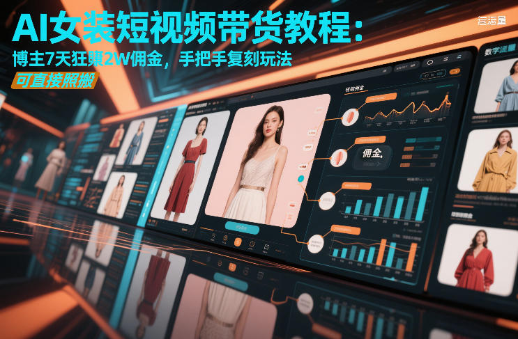 AI女装短视频带货教程：博主7天狂賺2W佣金，手把手复刻玩法，可直接照搬-来友网创
