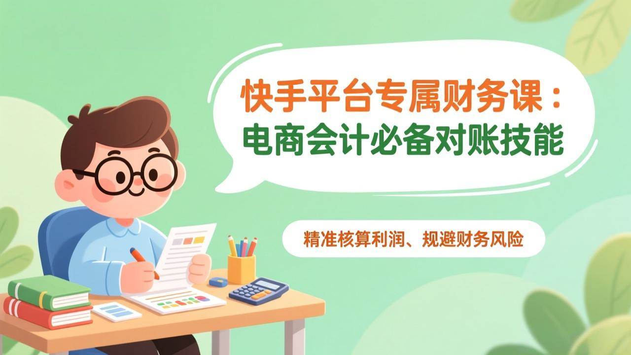 （17167期）快手平台专属财务课：电商会计必备对账技能，精准核算利润、规避财务风险-来友网创