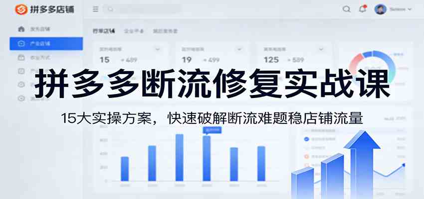 拼多多断流修复实战课：15大实操方案，快速破解断流难题稳店铺流量-来友网创