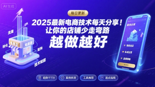2025最新电商技术每天分享，让你的店铺少走弯路，越做越好(更新26年01月)-来友网创
