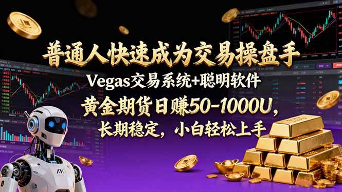 （17178期）普通人快速成为交易操盘手 Vegas交易系统+聪明软件 ， 黄金期货日赚50-1000U， 长期稳定，小…-来友网创