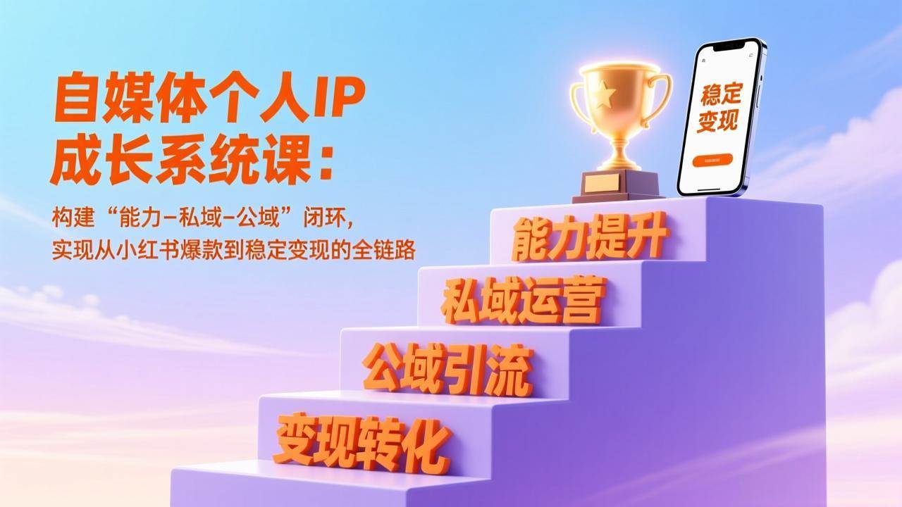 （17192期）自媒体个人IP成长系统课：构建“能力-私域-公域”闭环，实现从小红书爆款到稳定变现的全链路-来友网创