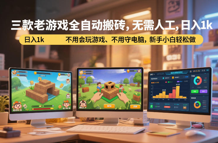 三款老游戏全自动搬砖，无需人工，日入1k，不用会玩游戏、不用守电脑，新手小白轻松做【揭秘】-来友网创