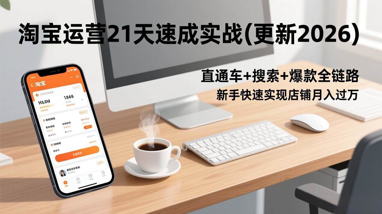 （17201期）淘宝运营21天速成实战(更新2026)，直通车+搜索+爆款全链路，新手快速实现店铺月入过万-来友网创
