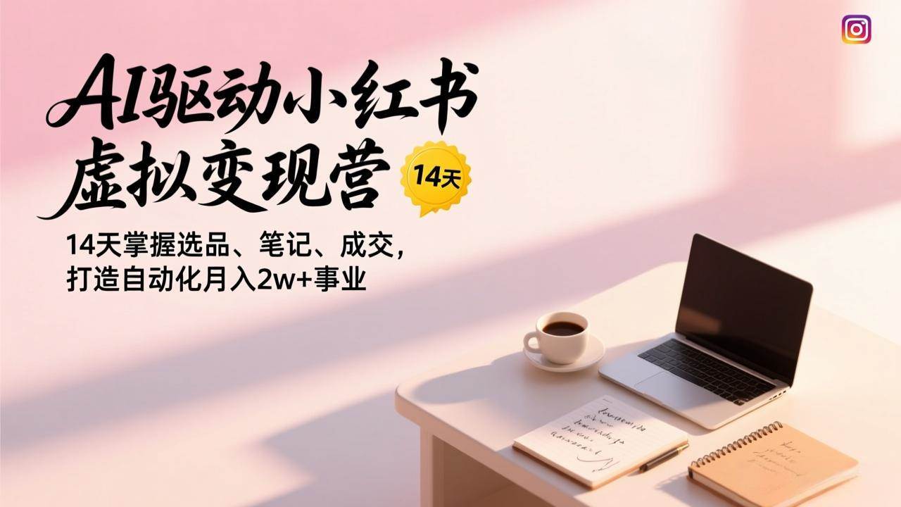 （17204期）AI驱动小红书虚拟变现营，14天掌握选品、笔记、成交，打造自动化月入2w+事业-来友网创