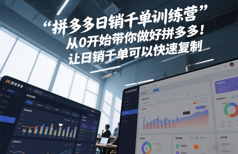 拼多多日销千单训练营，从0开始带你做好拼多多，让日销千单可以快速复制(更新26年1月)-来友网创