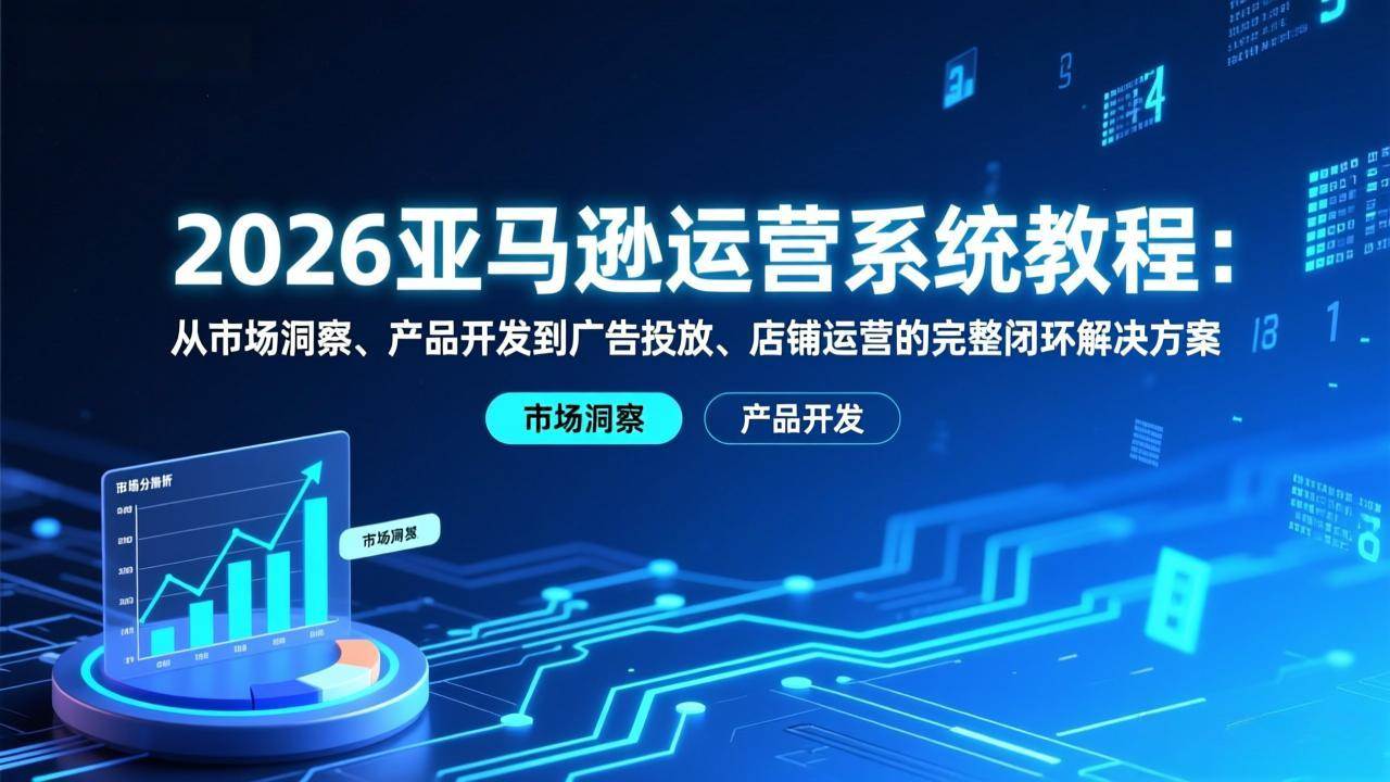 （17208期）2026亚马逊运营系统教程：从市场洞察、产品开发到广告投放、店铺运营的完整闭环解决方案-来友网创