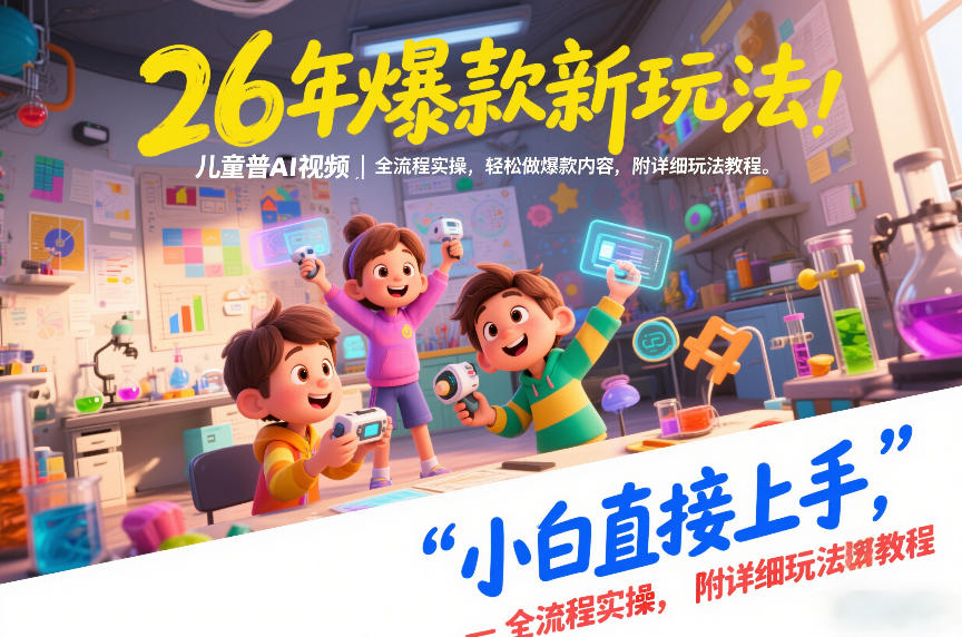 26年爆款新玩法，儿童科普AI视频，全流程实操，轻松做爆款内容，小白直接上手，附详细玩法教程-来友网创