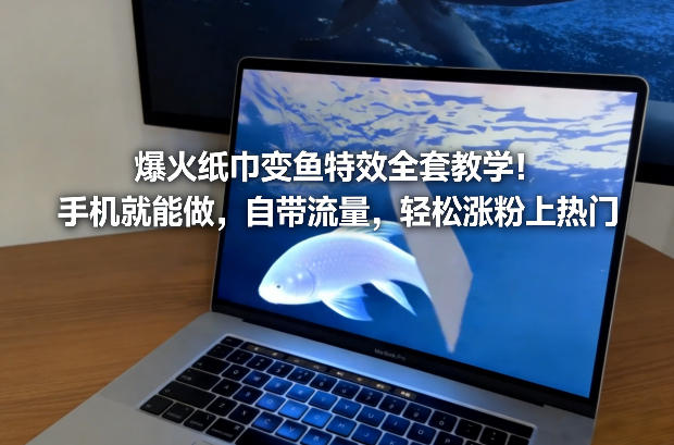 爆火纸巾变鱼特效全套教学！手机就能做，自带流量，轻松涨粉上热门-来友网创