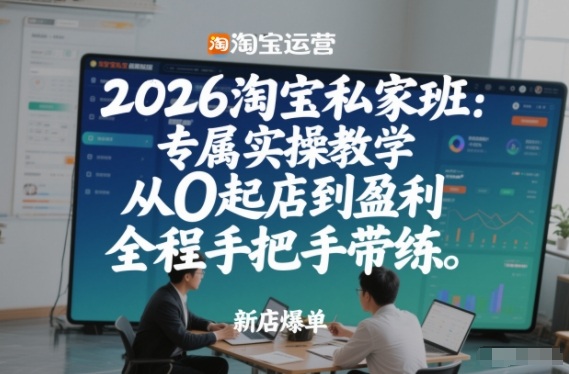 2026淘宝私家班：专属实操教学，从0起店到盈利，全程手把手带练-来友网创
